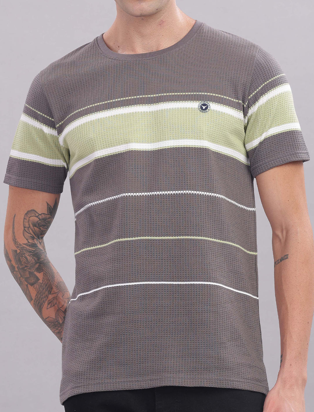 Box Knit Auto Stripes - Grey