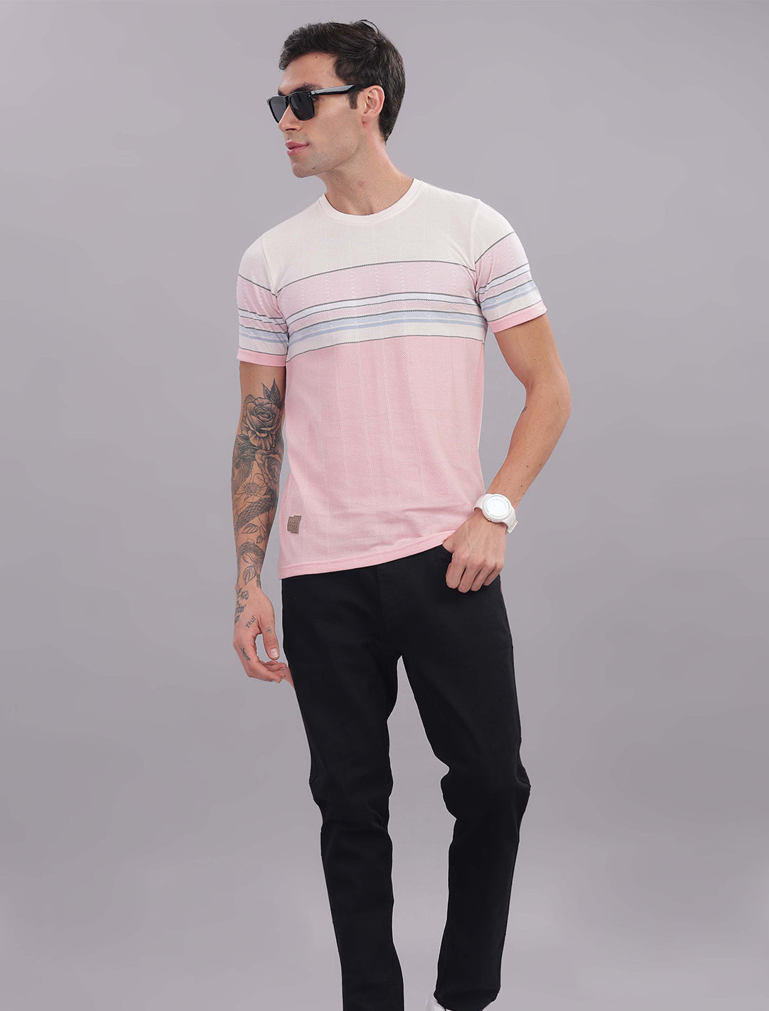Jacquard Auto stripes - Pink