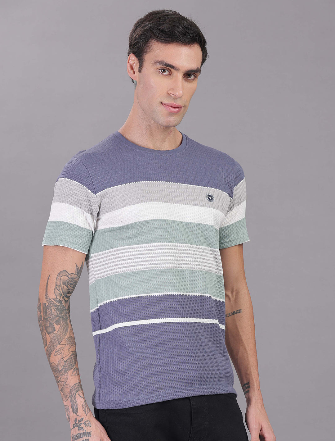 Box Knit Auto Stripes - Purple