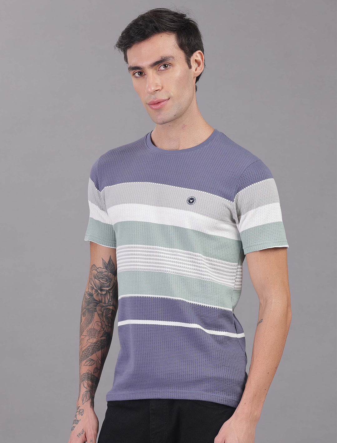 Box Knit Auto Stripes - Purple