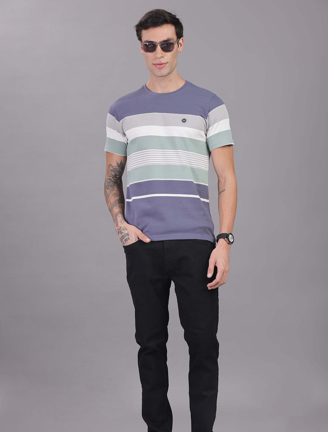 Box Knit Auto Stripes - Purple