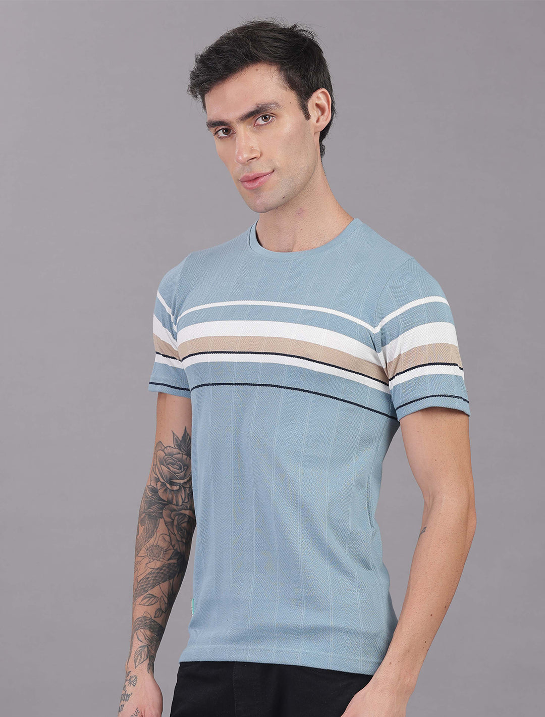 Jacquard Auto stripes - Light Blue