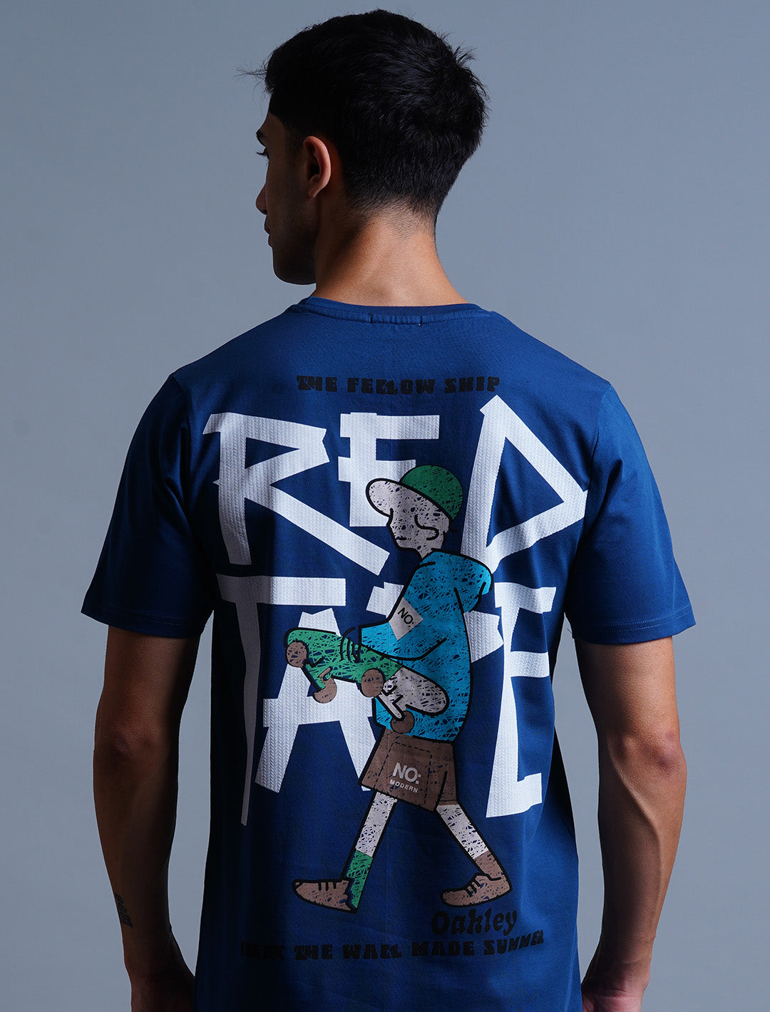 Cotton Oversized T-Shirt - Blue