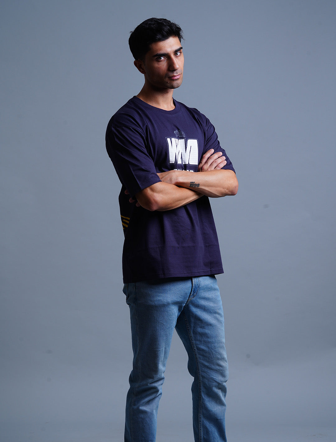 Cotton Oversized T-Shirt - Dark Blue