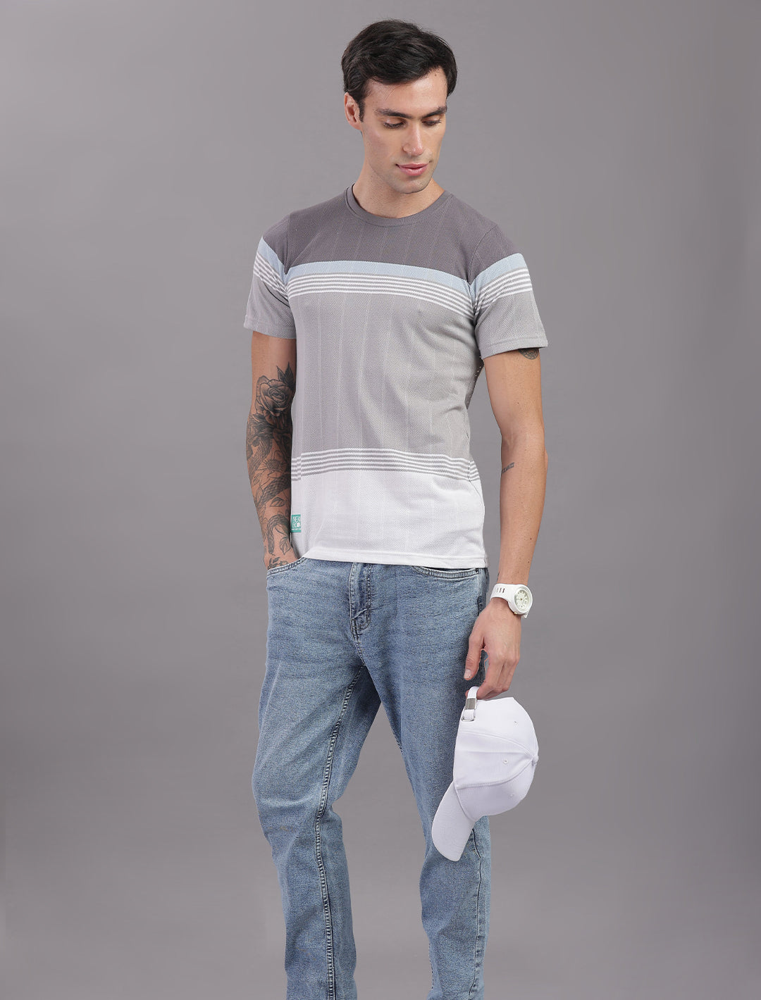 Jacquard Auto stripes - Grey