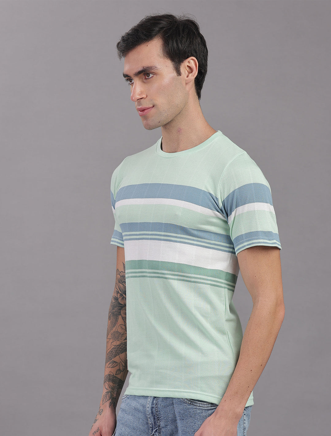 Jacquard Auto stripes - Cyan