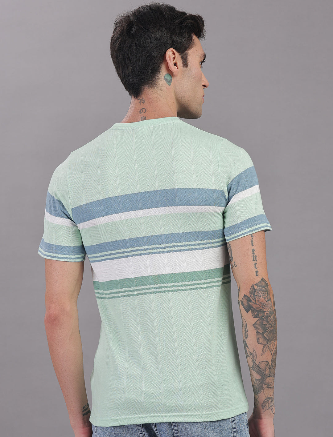 Jacquard Auto stripes - Cyan