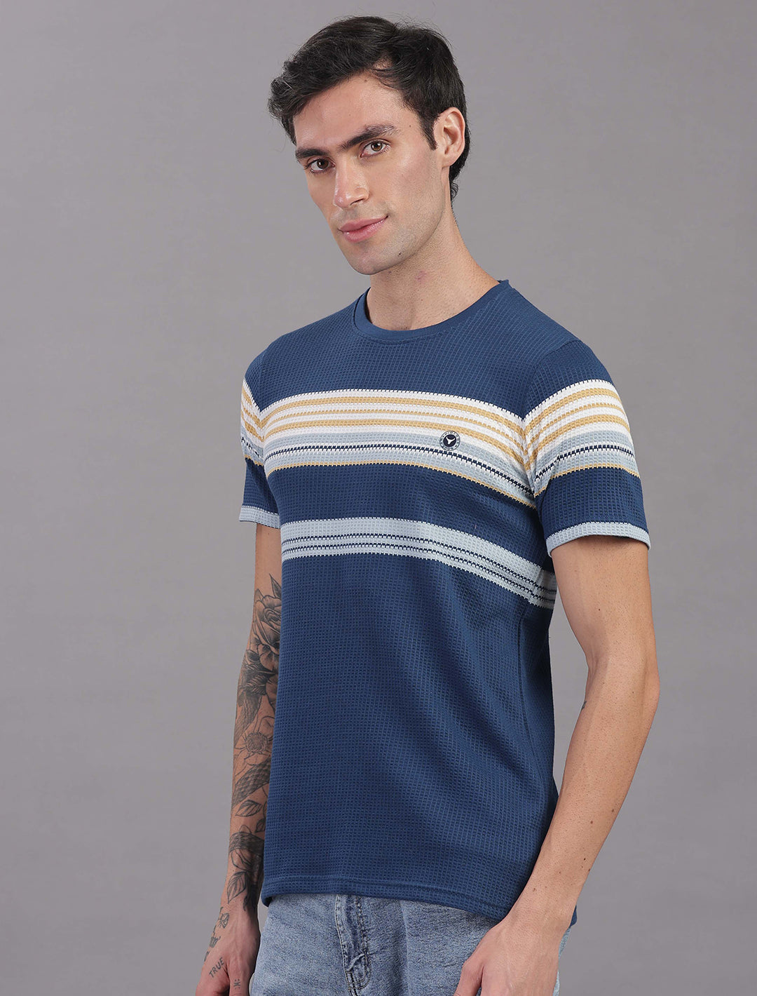 Box Knit Auto Stripes - Blue
