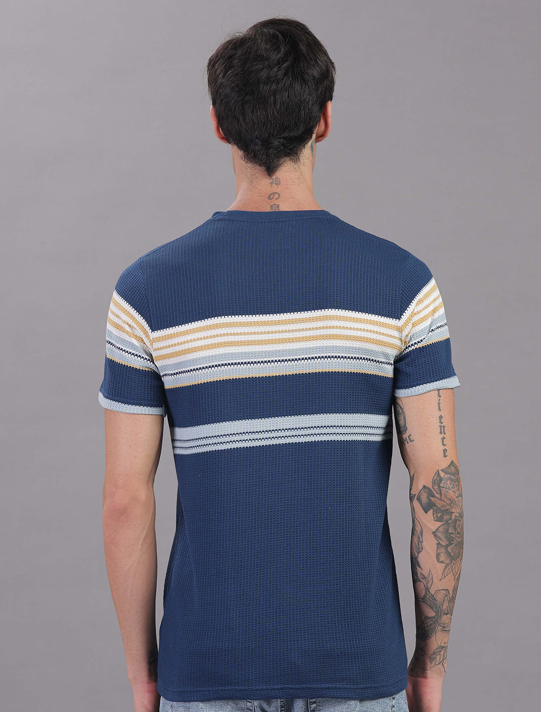 Box Knit Auto Stripes - Blue