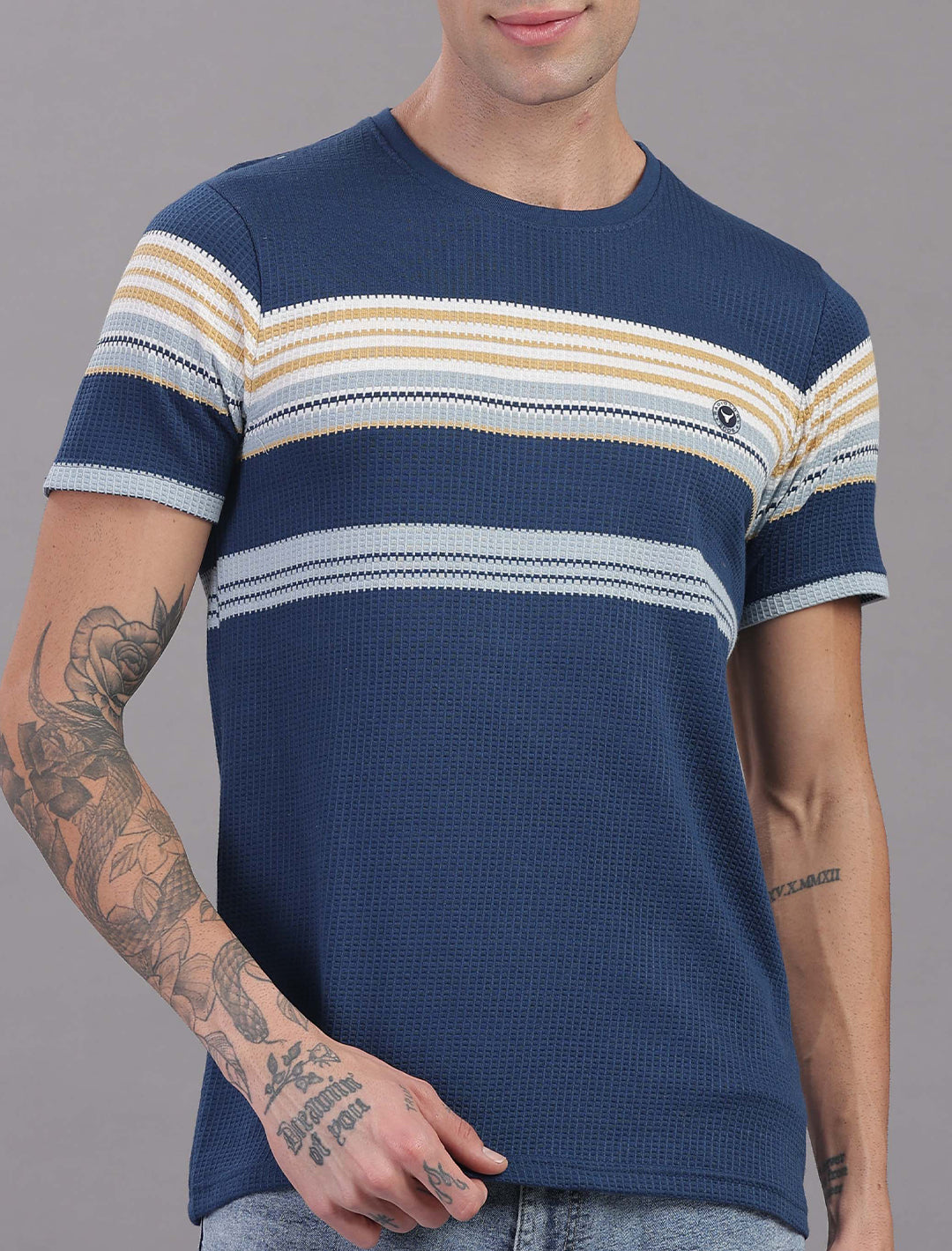 Box Knit Auto Stripes - Blue