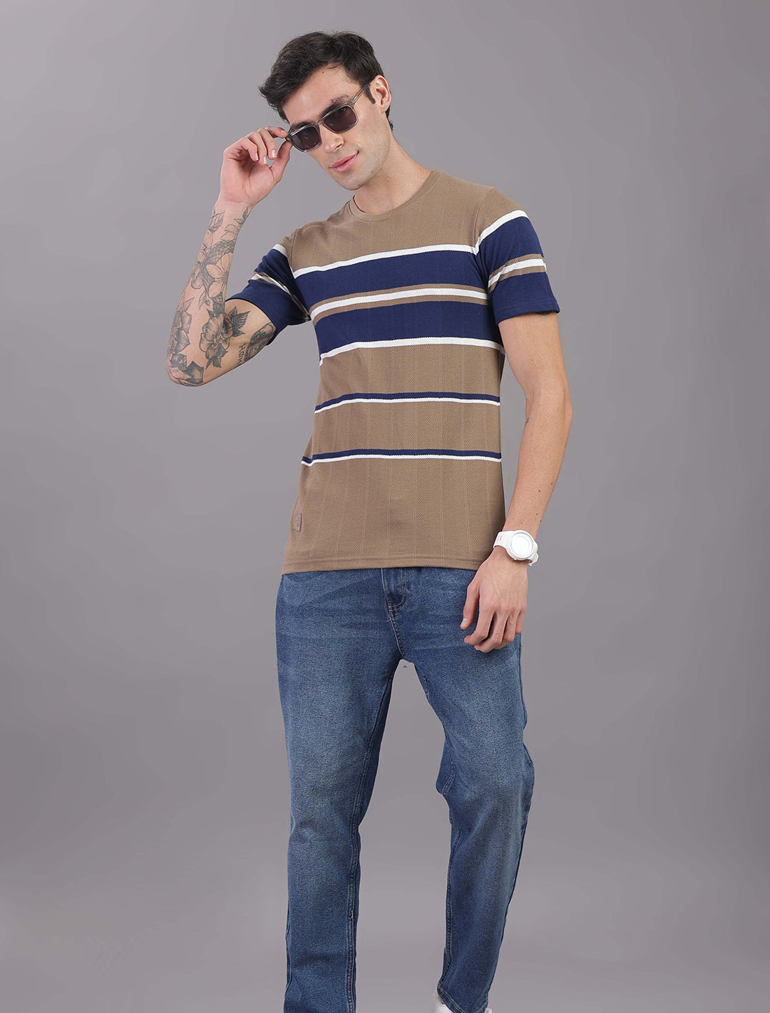 Jacquard Auto stripes - kaki