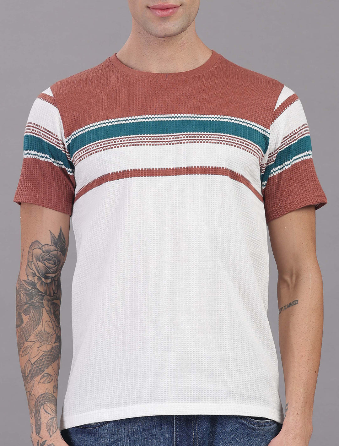 Box Knit Auto Stripes - Light Brown