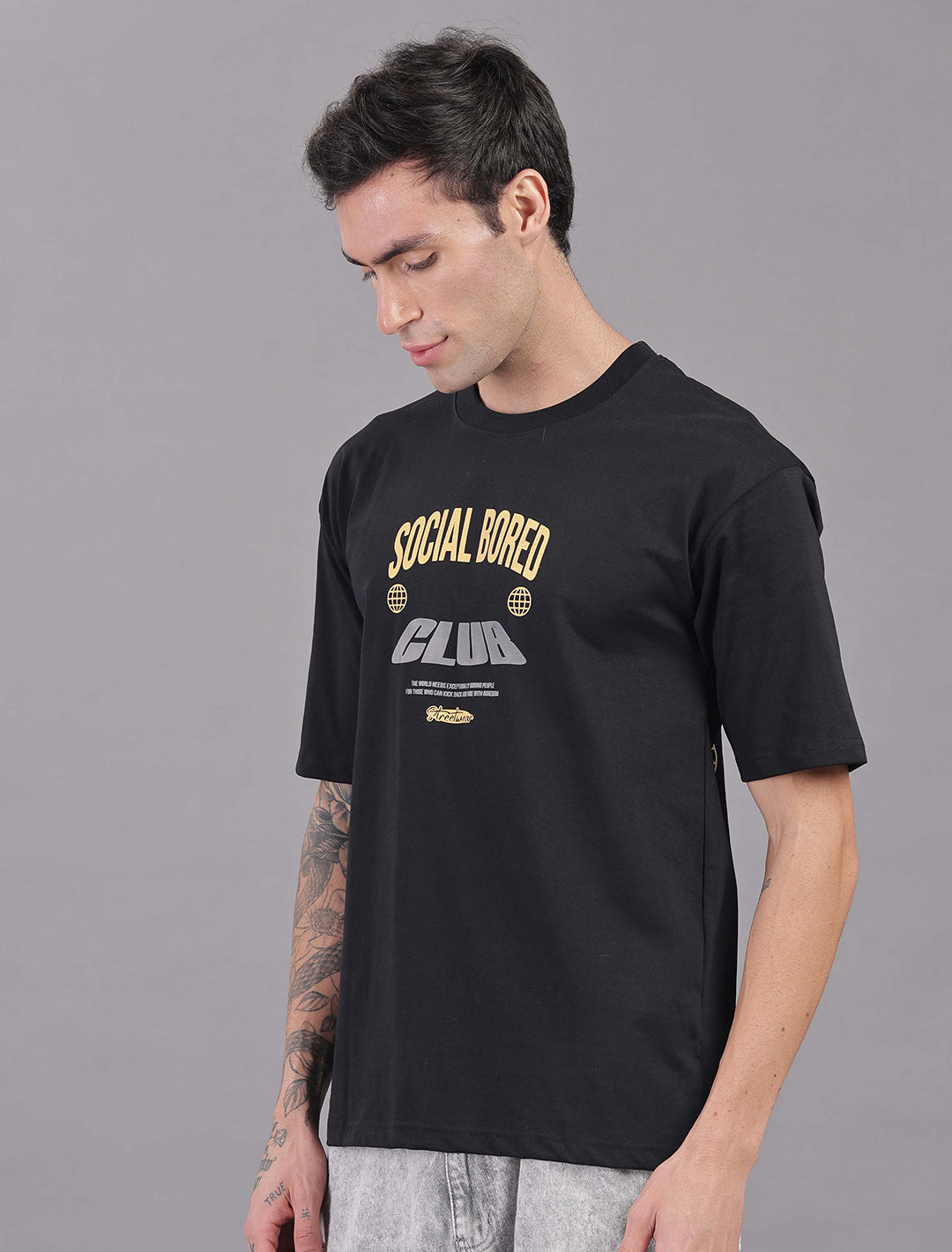 Cotton Oversized Drop Shoulder - Black