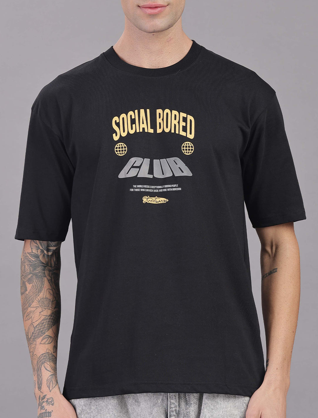 Cotton Oversized Drop Shoulder - Black