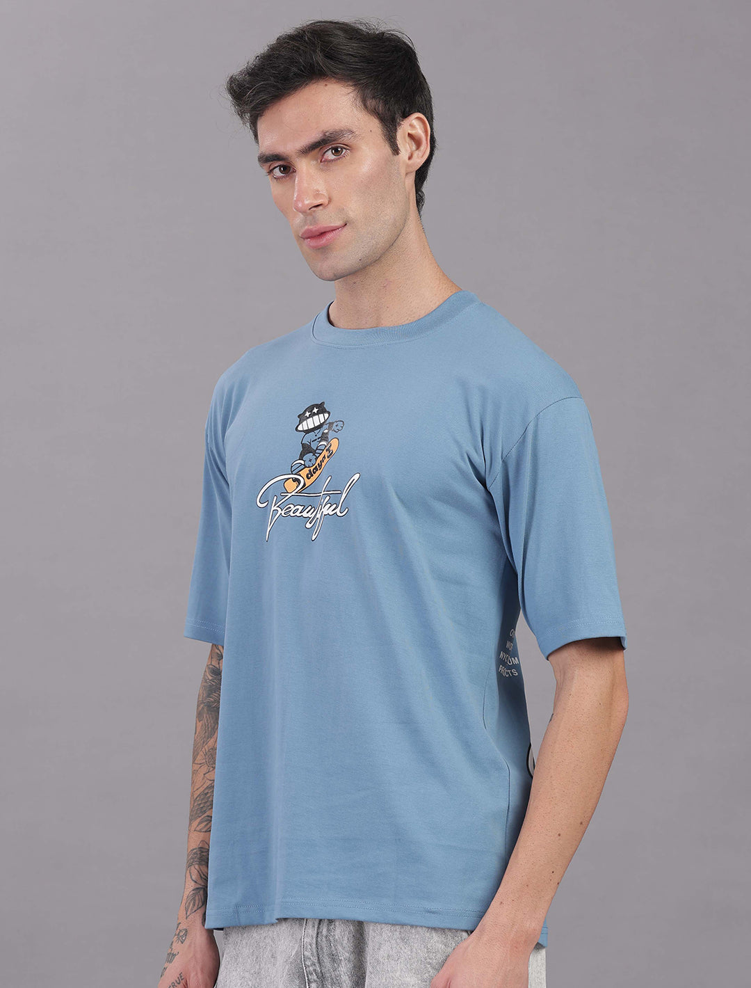 Cotton Oversized Drop Shoulder - Light Blue