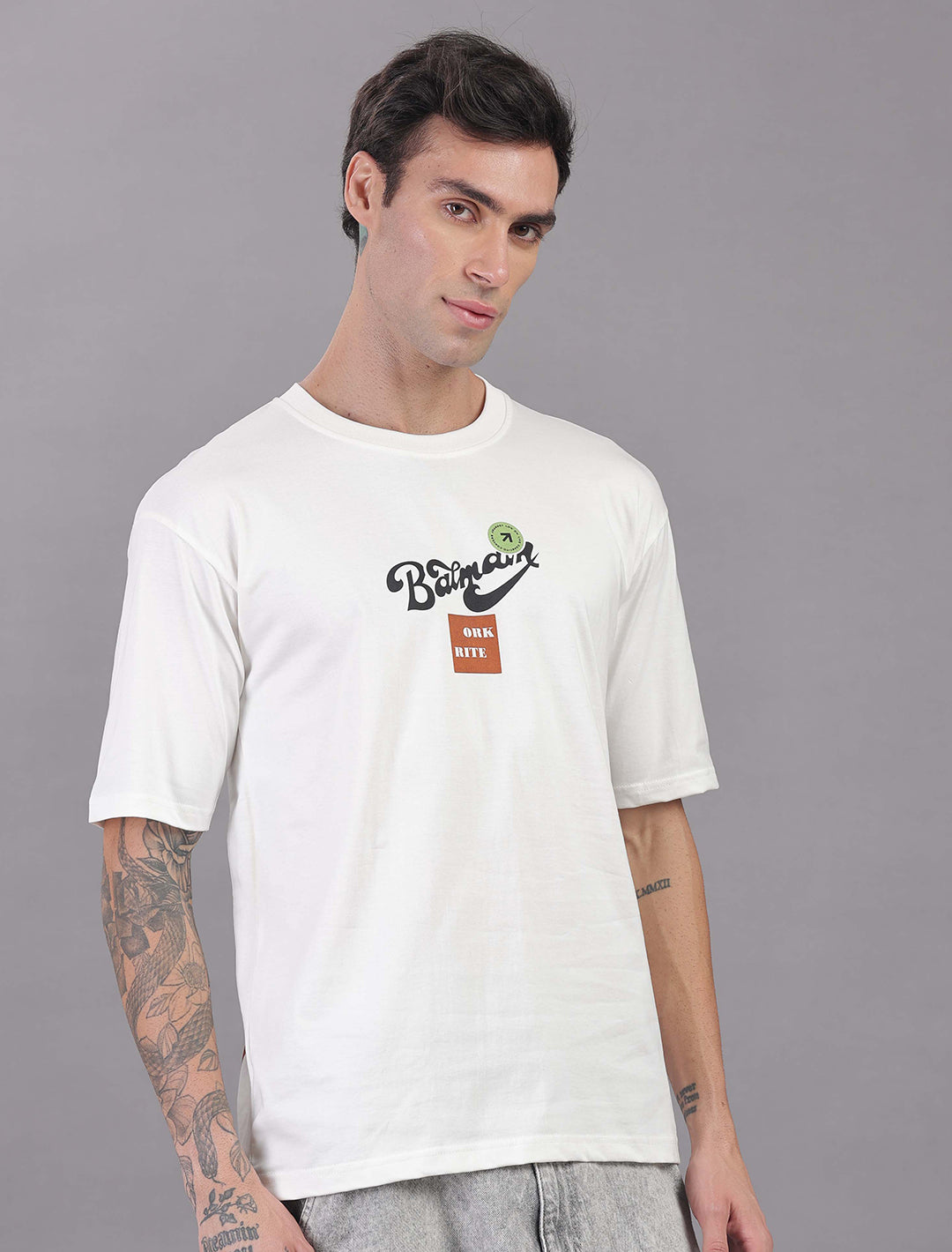 Cotton Oversized Drop Shoulder - White