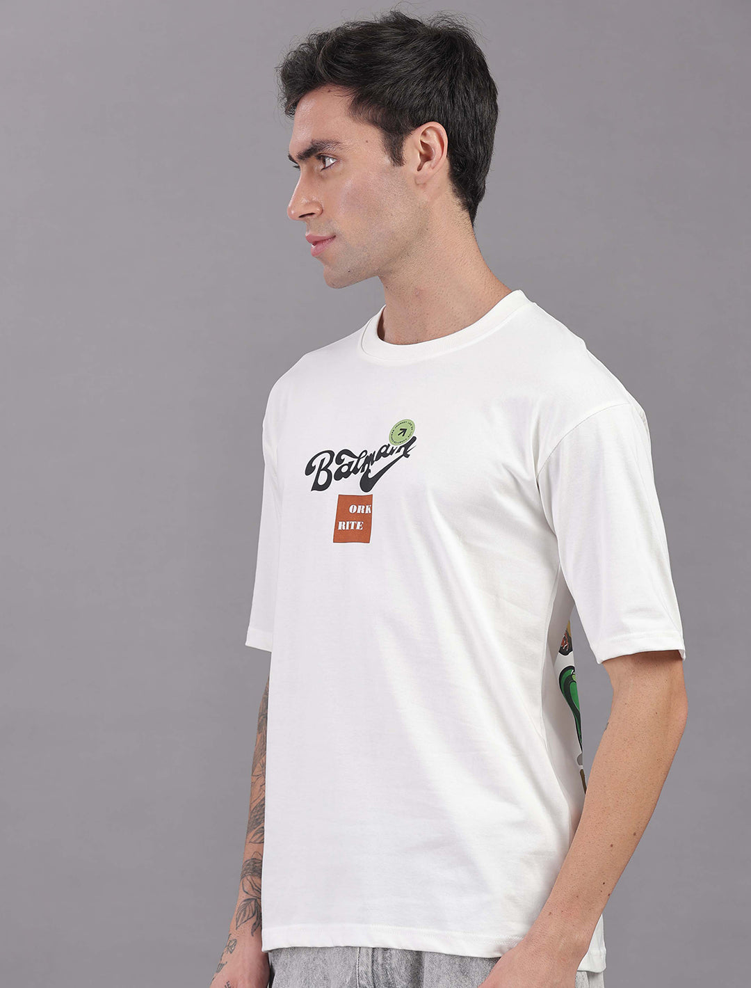Cotton Oversized Drop Shoulder - White