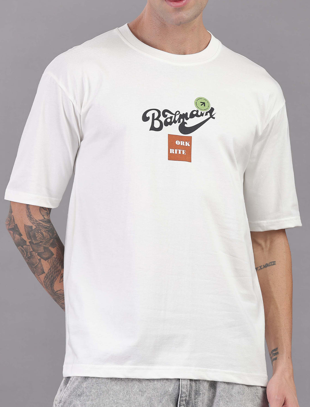 Cotton Oversized Drop Shoulder - White
