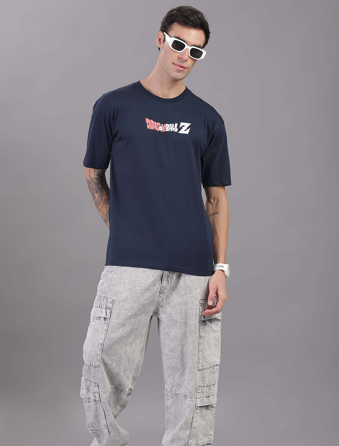 Cotton Oversized Drop Shoulder - Navy Blue