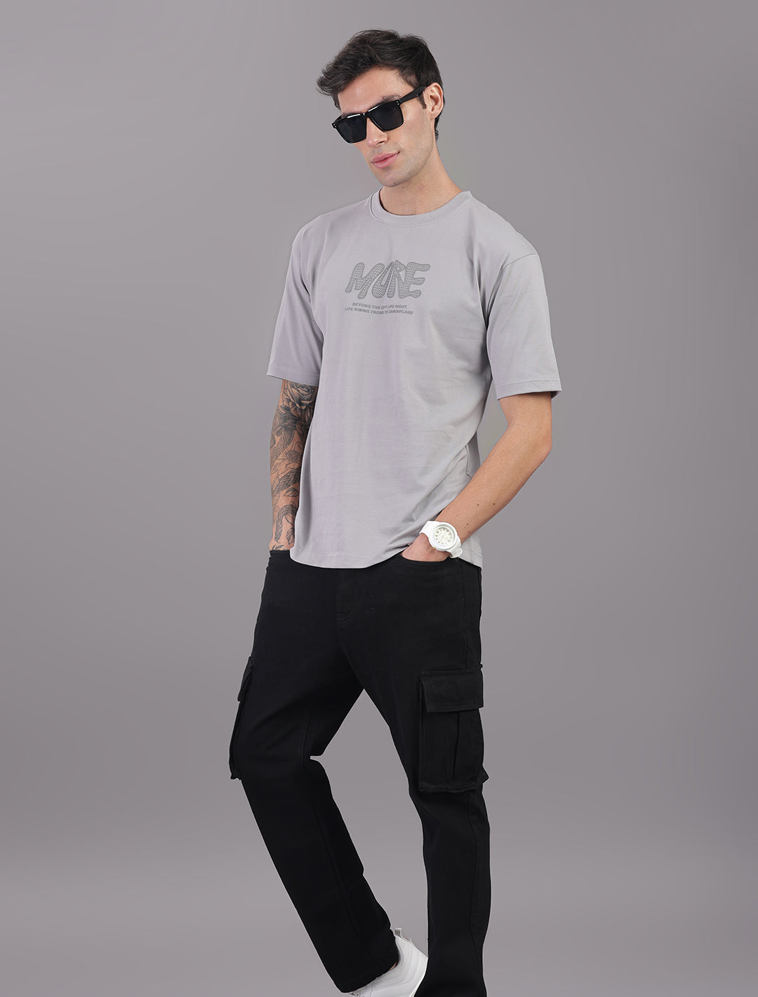 Cotton Oversized Drop Shoulder - Grey