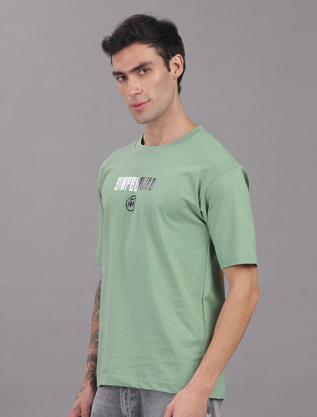 Cotton Oversized Drop Shoulder - Green