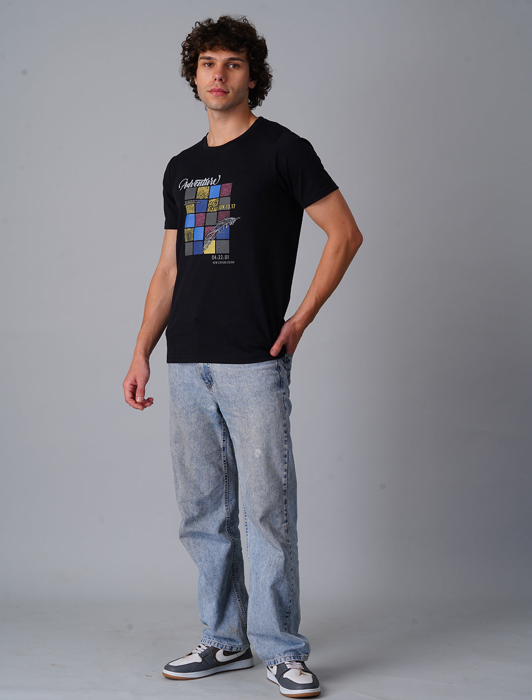 Crew Neck Half Sleeve Canvas - Black