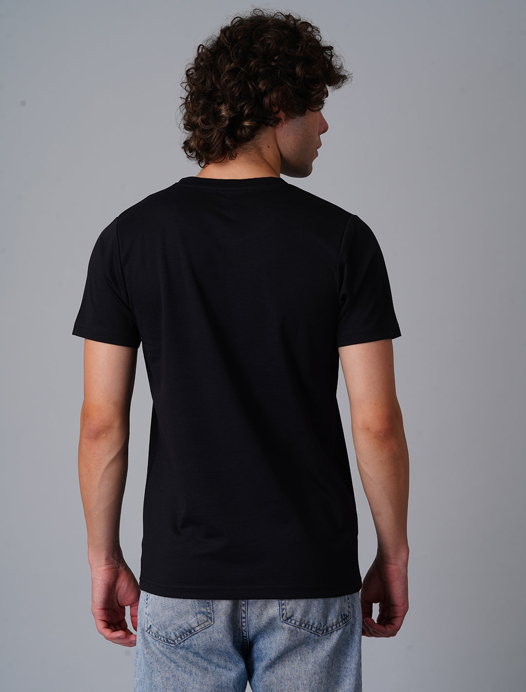 Crew Neck Half Sleeve Canvas - Black