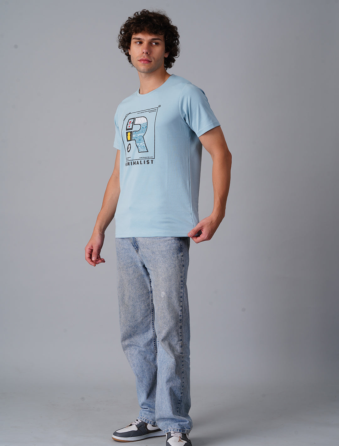 Crew Neck Half Sleeve Canvas - Blue