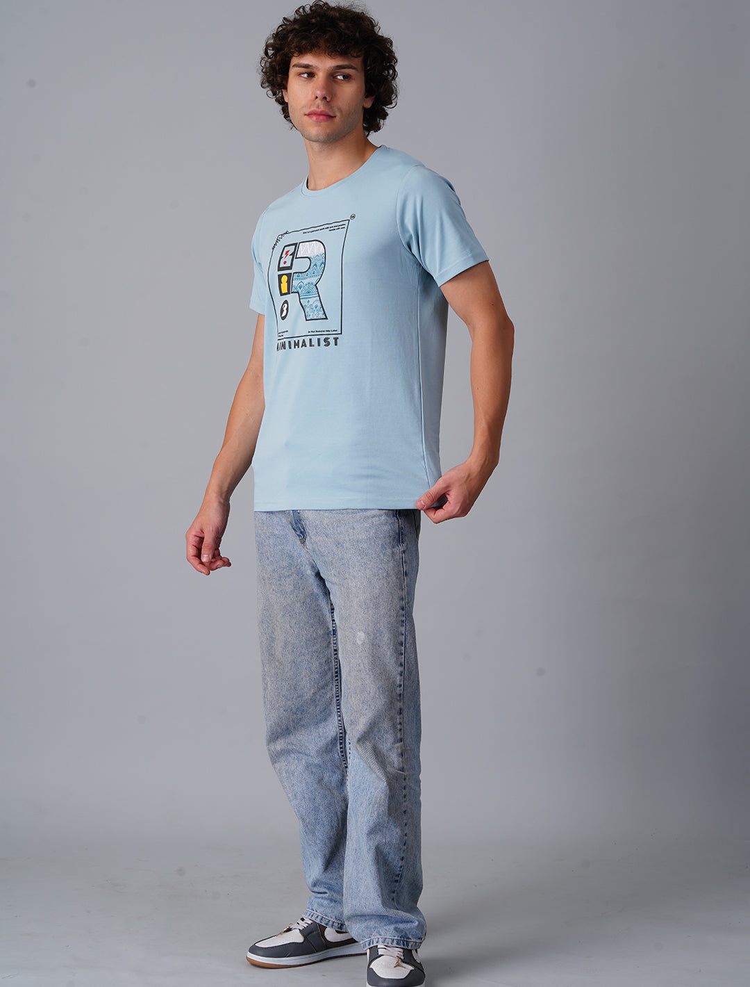 Crew Neck Half Sleeve Canvas - Blue