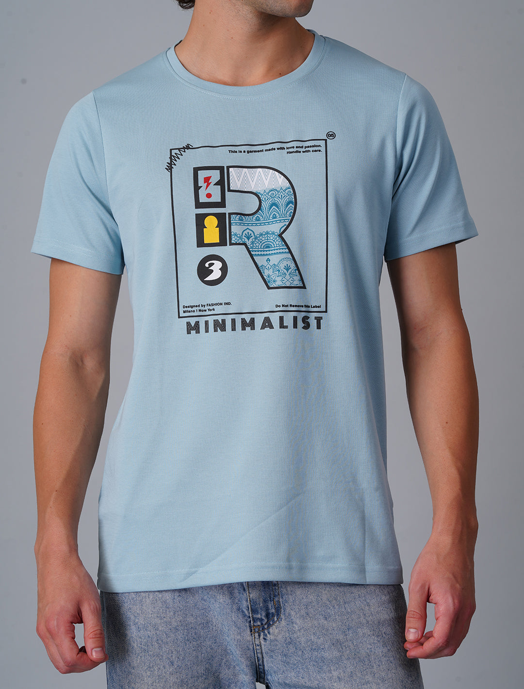 Crew Neck Half Sleeve Canvas - Blue