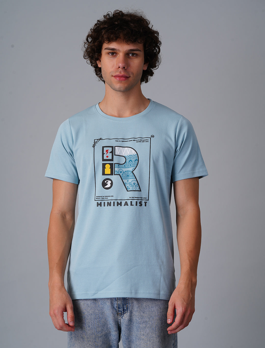 Crew Neck Half Sleeve Canvas - Blue