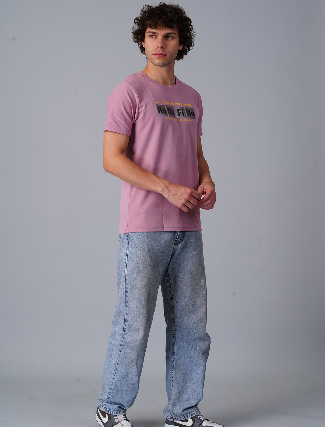 Crew Neck Half Sleeve Canvas - Pink