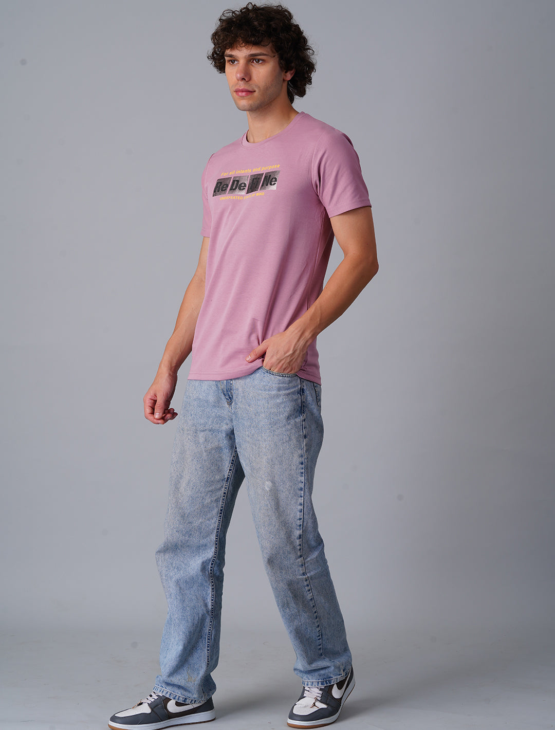 Crew Neck Half Sleeve Canvas - Pink