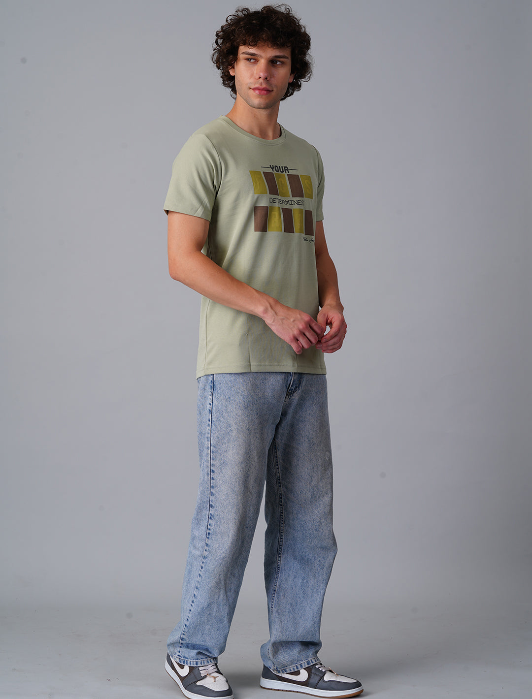 Crew Neck Half Sleeve Canvas - Sage Green