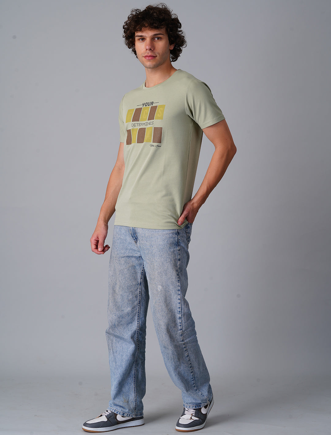 Crew Neck Half Sleeve Canvas - Sage Green