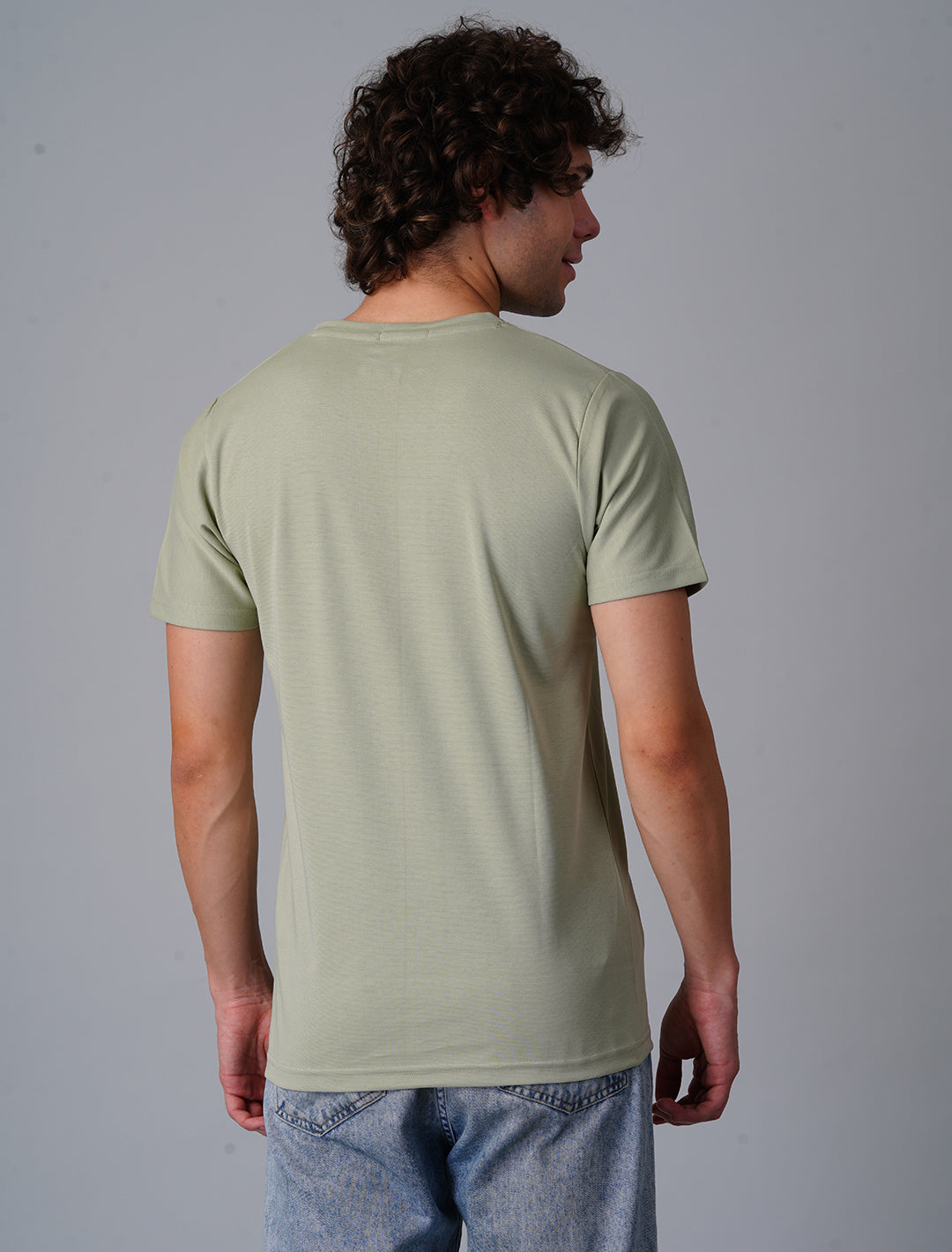 Crew Neck Half Sleeve Canvas - Sage Green
