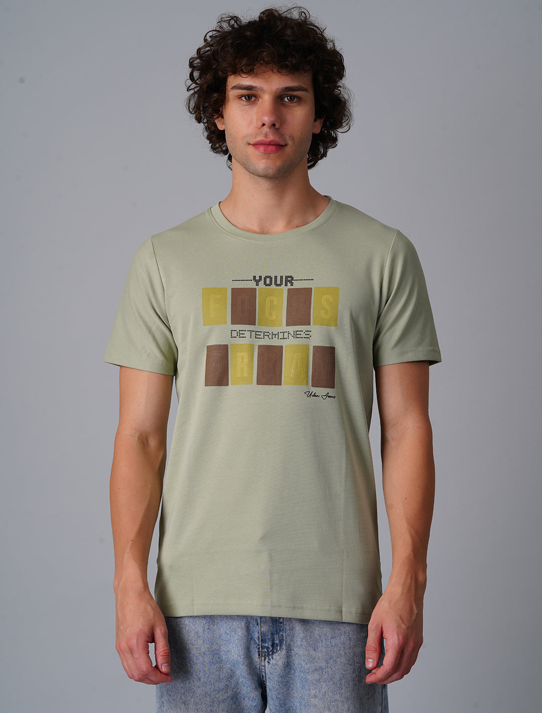 Crew Neck Half Sleeve Canvas - Sage Green