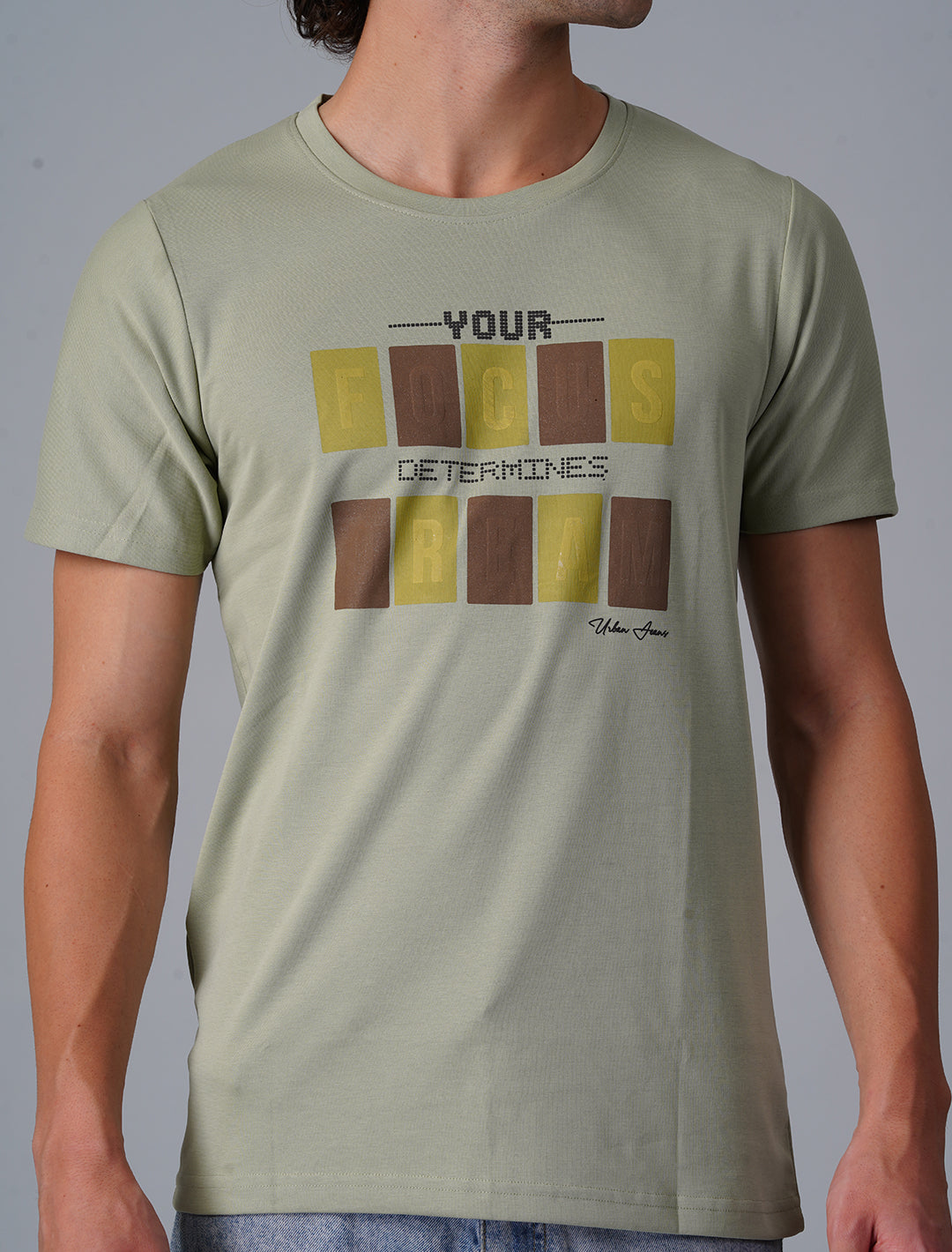 Crew Neck Half Sleeve Canvas - Sage Green