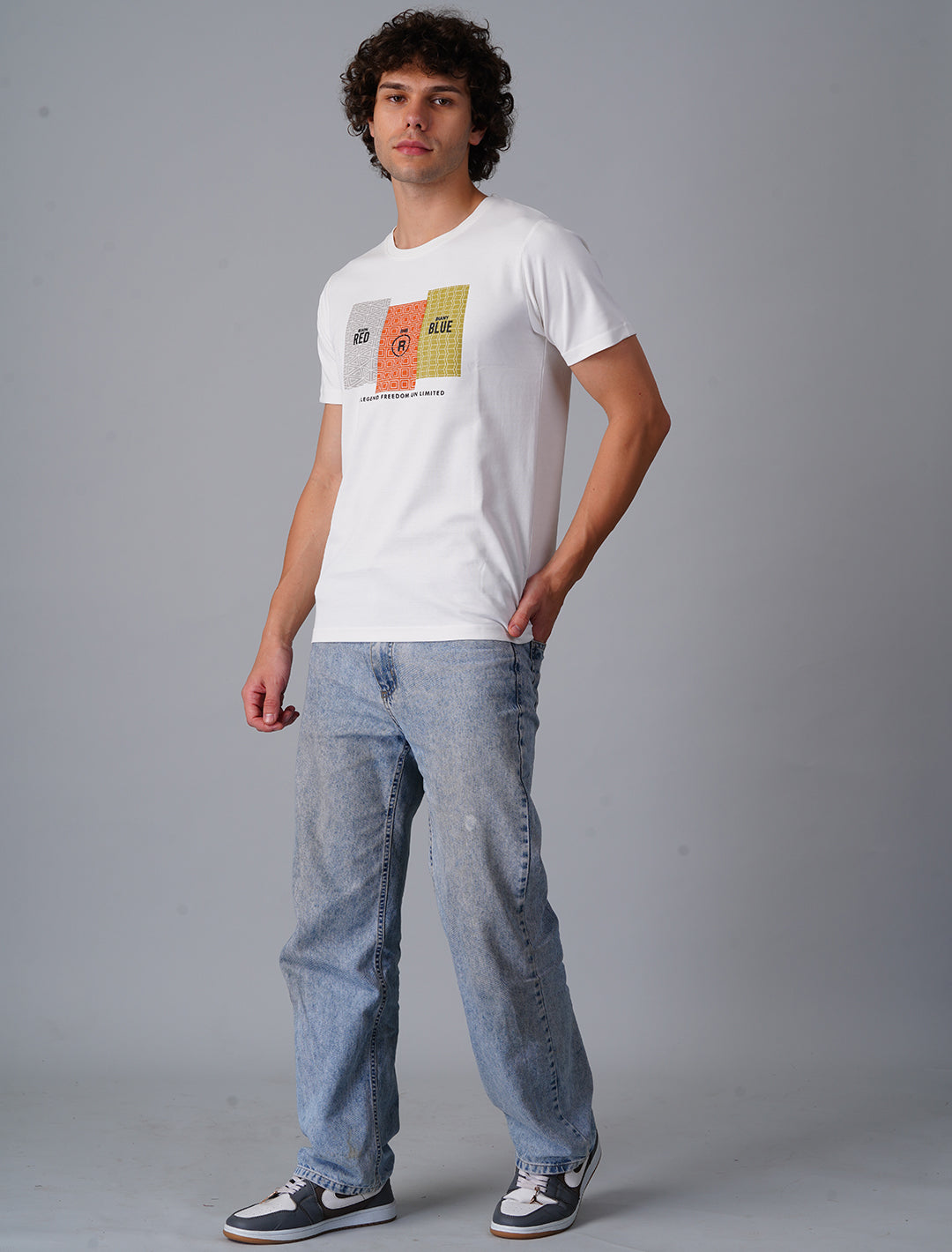 Crew Neck Half Sleeve Canvas - White