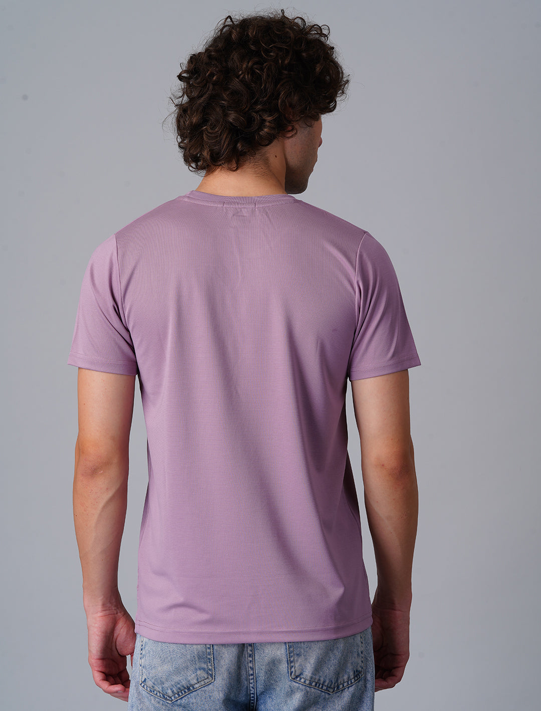 Crew Neck Half Sleeve Tensil Lycra - Lavender