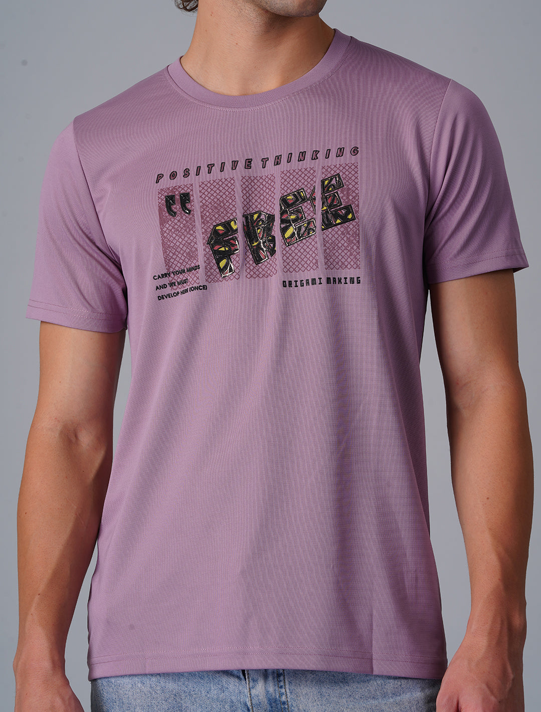 Crew Neck Half Sleeve Tensil Lycra - Lavender