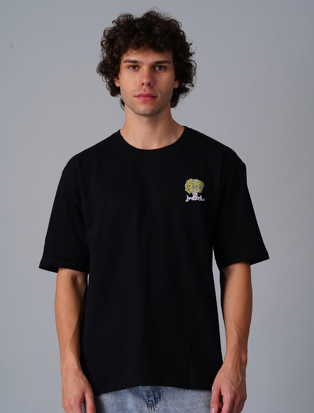 Oversized Terry Looper T-Shirt - Black