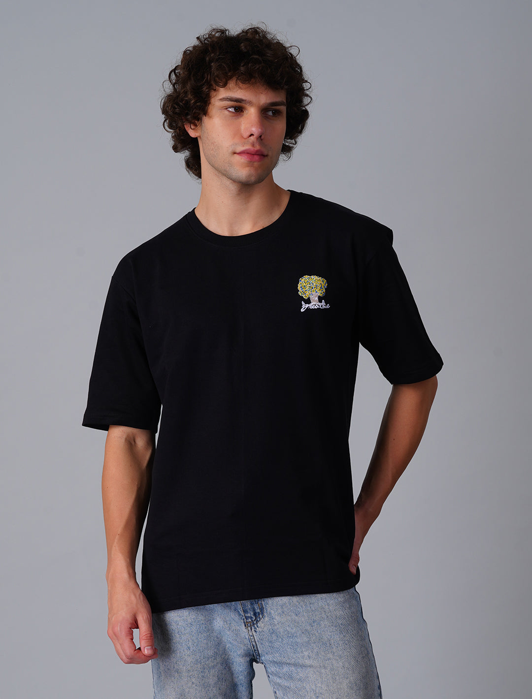 Oversized Terry Looper T-Shirt - Black