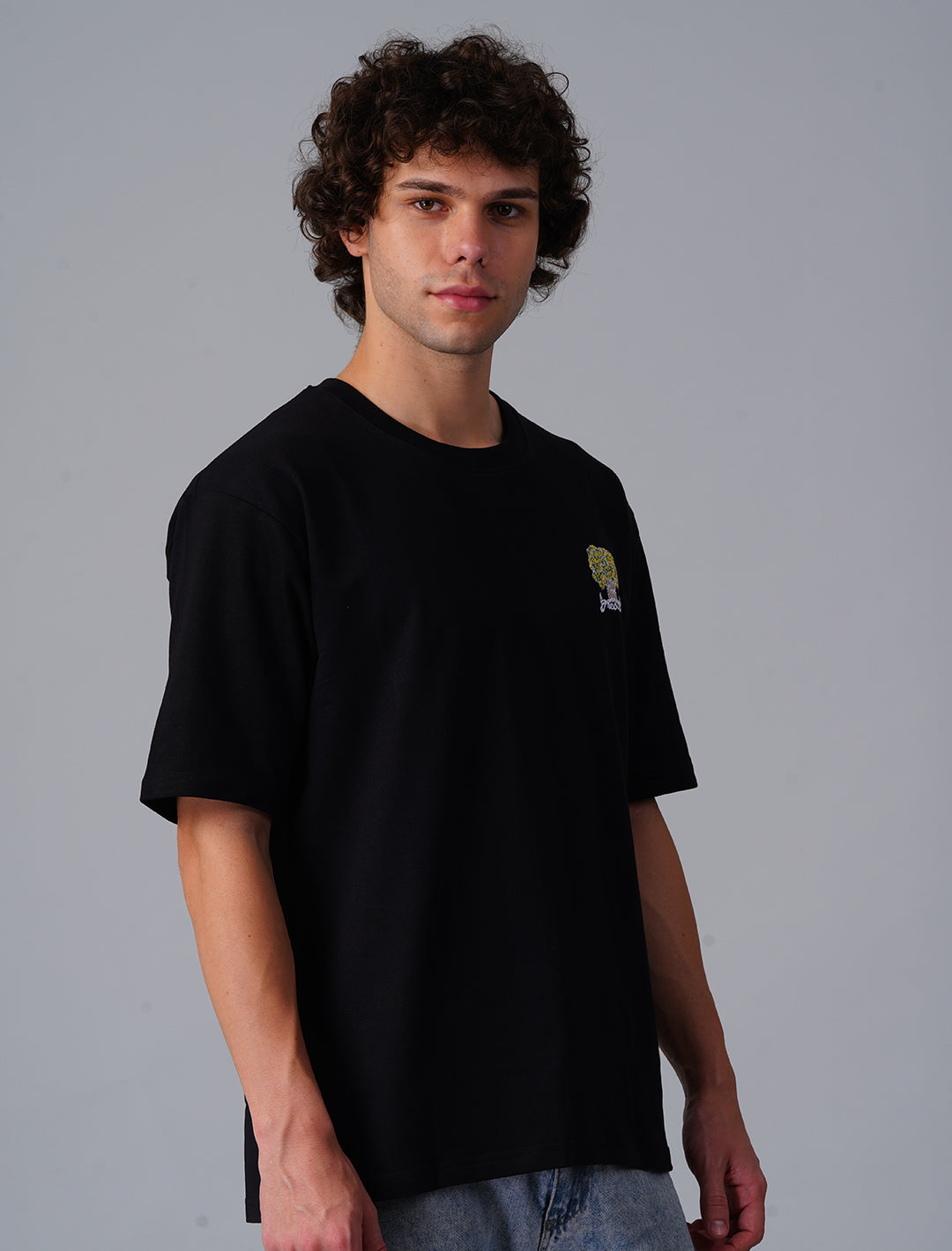 Oversized Terry Looper T-Shirt - Black