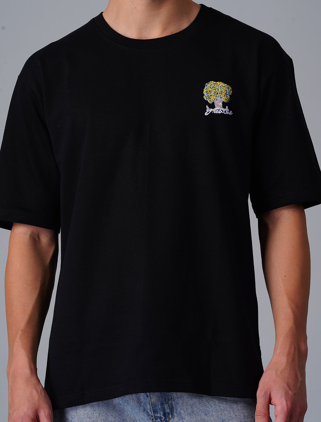 Oversized Terry Looper T-Shirt - Black