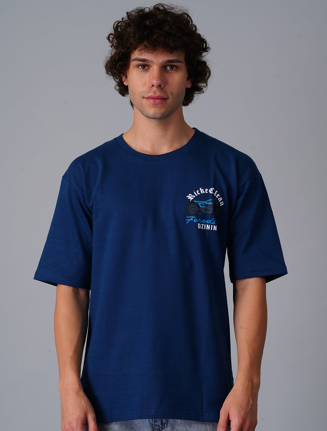 Oversized Terry Looper T-Shirt - Blue