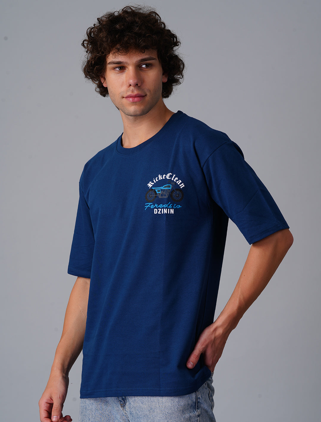 Oversized Terry Looper T-Shirt - Blue
