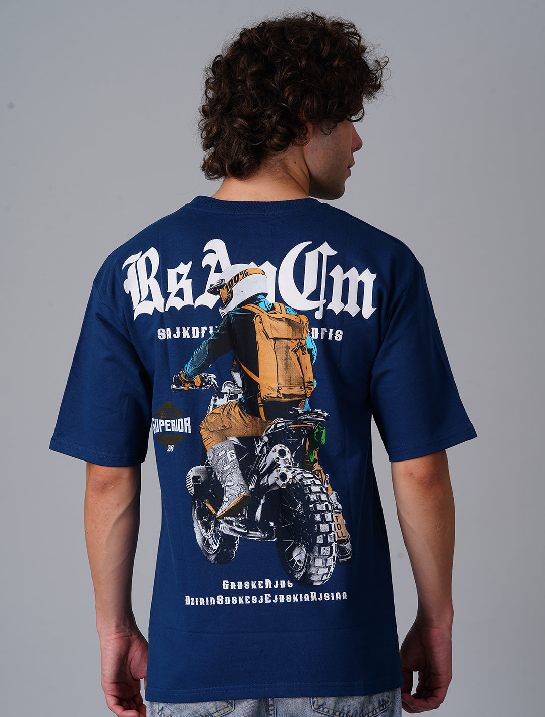 Oversized Terry Looper T-Shirt - Blue