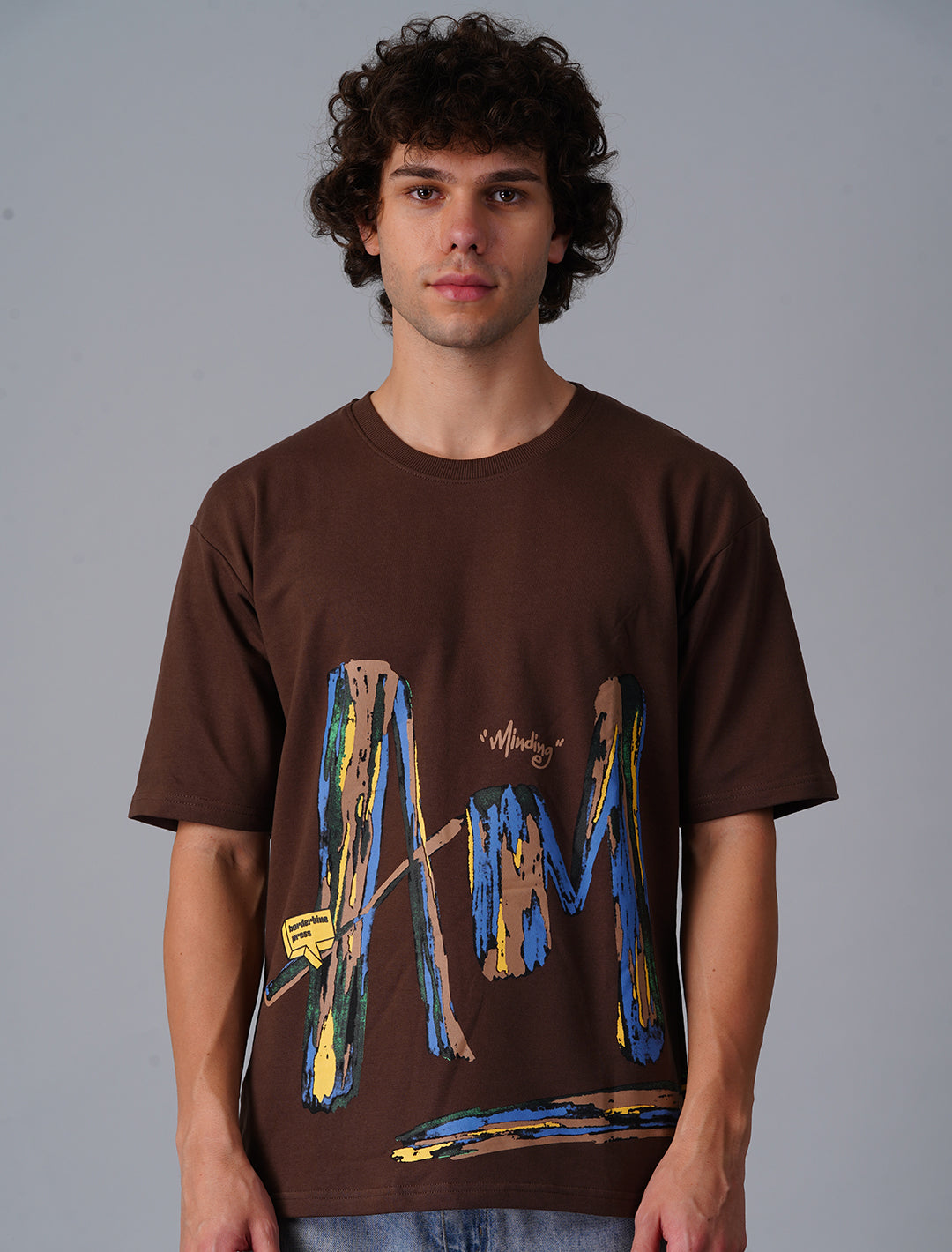 Oversized Terry Looper T-Shirt - Brown