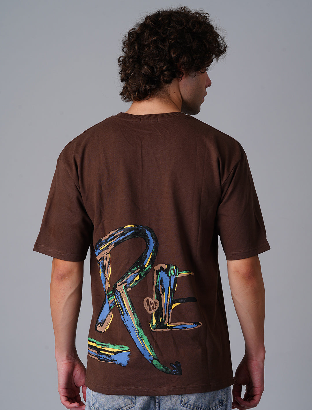 Oversized Terry Looper T-Shirt - Brown